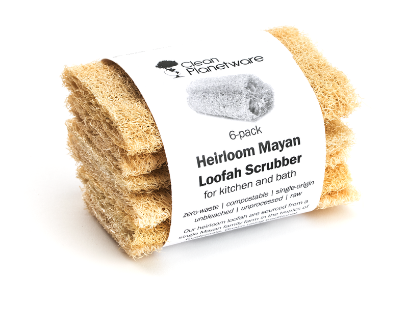 Heirloom Mayan Compostable Loofah Scubbers (6-pack)