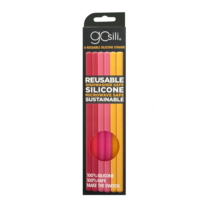 GoSili Reusable Silicone Straws - 6 pack