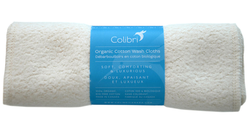 Colibri Organic Cotton Wash Cloths, 5-pack
