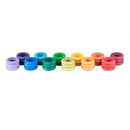 Grapat Wood Coloured Rings 12 Colours, 36pcs