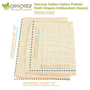 OsoCozy Unbleached Cotton Prefold Cloth Diapers, sold individually