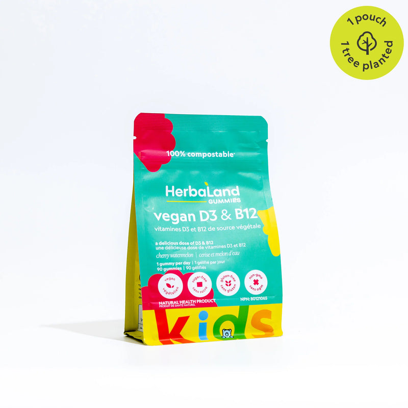 Herbaland Kids Vegan D3 & B12, 90ct