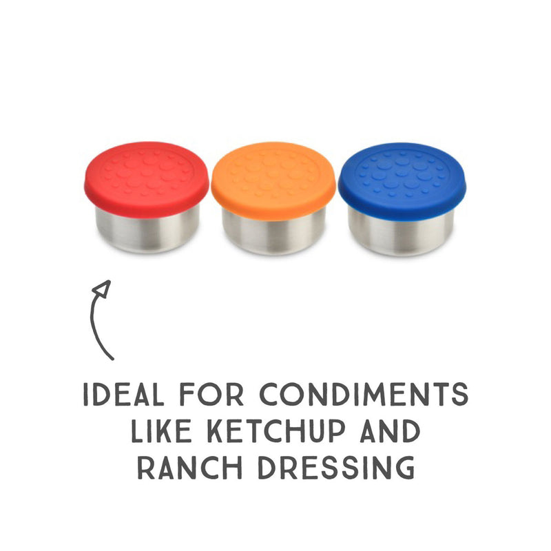 LunchBots Small (1.5oz) Stainless Steel Dip Containers, set of 3