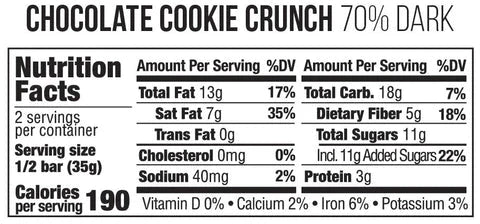 Taza Chocolate Cookie Crunch - 70% Dark Chocolate