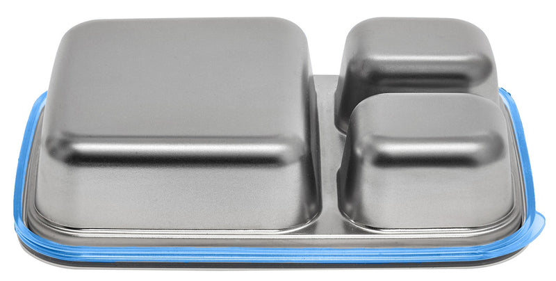 U Konserve 3 Compartment Stainless Steel Container with Silicone Lid, 24 oz
