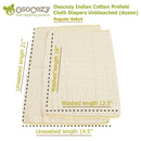 OsoCozy Unbleached Cotton Prefold Cloth Diapers, sold individually