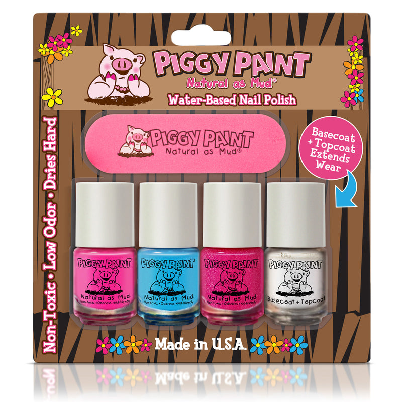 Piggy Paint 3 Colours Basecoat + Nail File