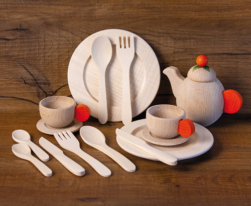 Erzi Tableware - Wood Crockery Set