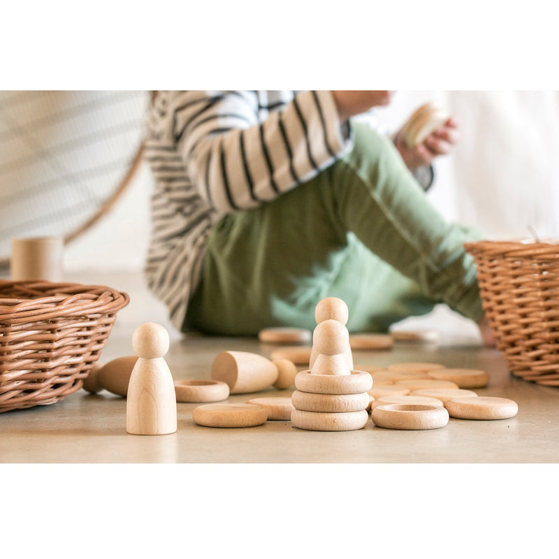 Grapat Wood Nins, Rings and Coins (natural wood)