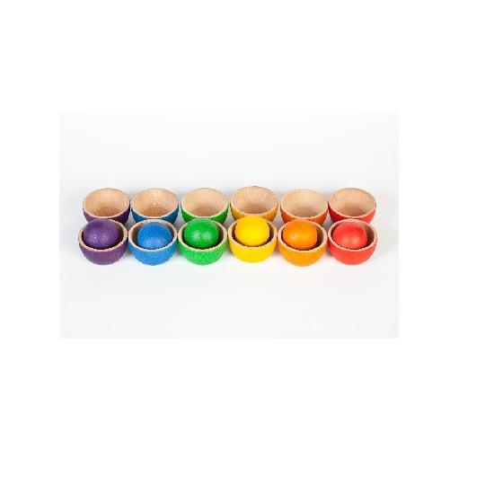 Grapat Wood Coloured Bowls and Balls
