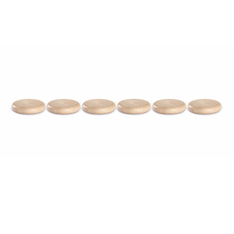 Grapat Natural Wood Coins, 6 pcs