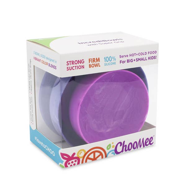 ChooMee Incredibowls Silicone Suction Bowl, 2 pack (small & medium)