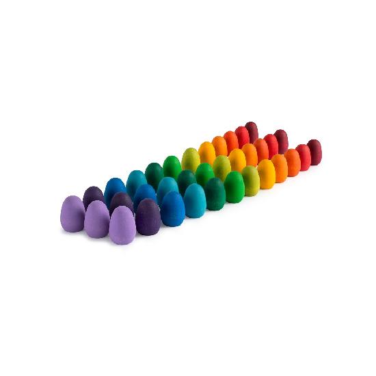 Grapat Wood Mandala Rainbow Eggs 36pcs