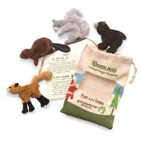 Folkmanis Mini Woodland Animals Finger Puppet Set