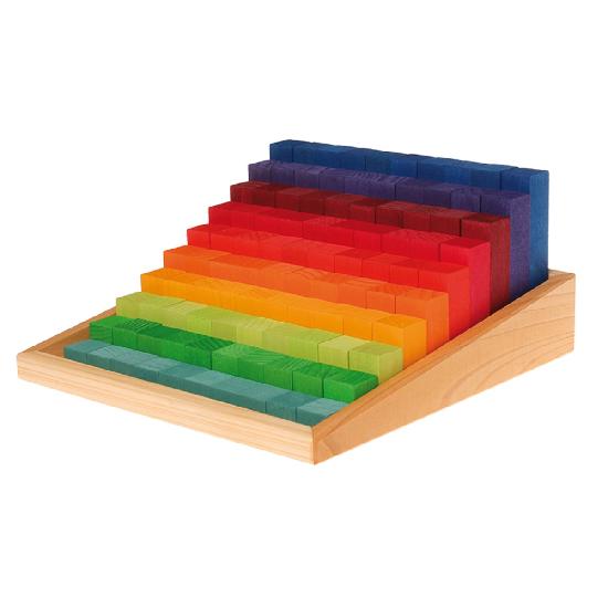 Grimm's Learning - Stepped Counting Blocks, 2 x 2 cm Building Sets
