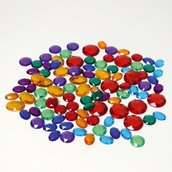 Grimm's Small Acrylic Glitter Stones, 100 pcs