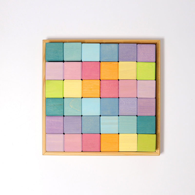 Grimm's Building Set Squares Pastel 4 x 4 cm Building Sets