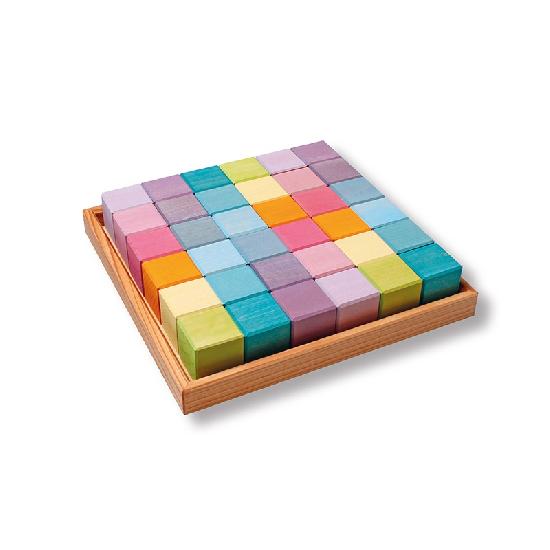 Grimm's Building Set Squares Pastel 4 x 4 cm Building Sets