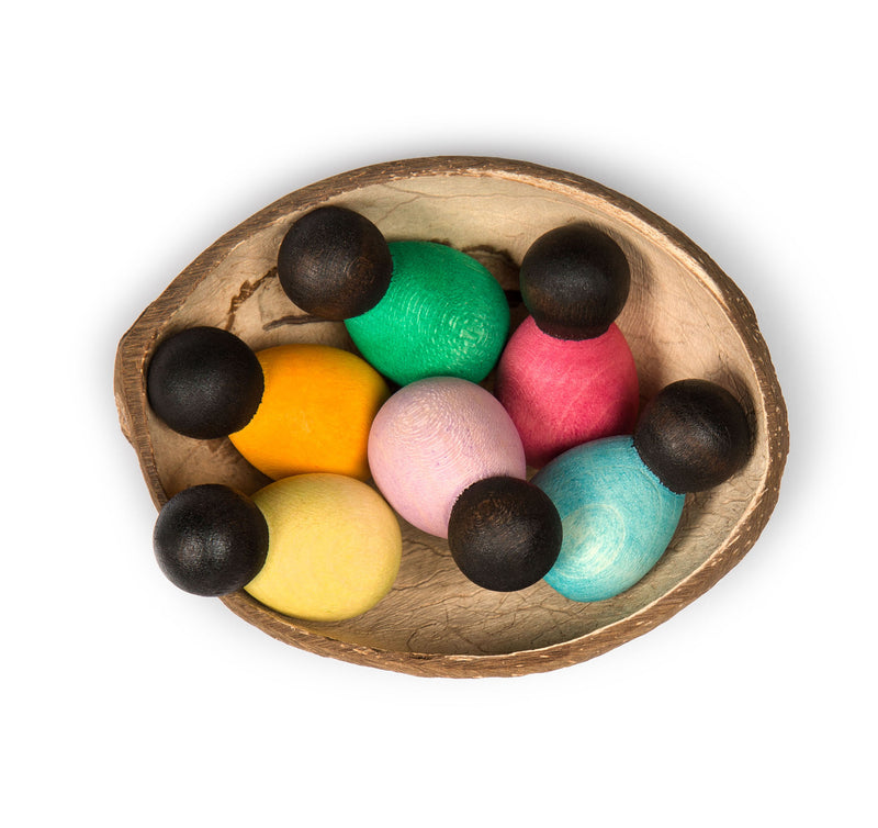Grapat Wood Baby Nins Dark, 6 pcs