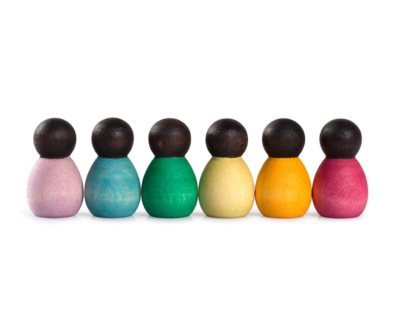 Grapat Wood Baby Nins Dark, 6 pcs