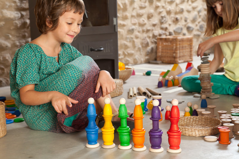 Grapat Wood Coloured Nins, Mates/Pots and Coins