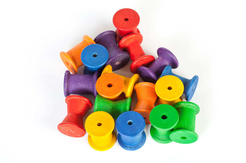 Wood Coloured Spools 18 pcs