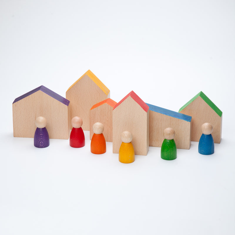 Grapat Wood Coloured Houses and Nins