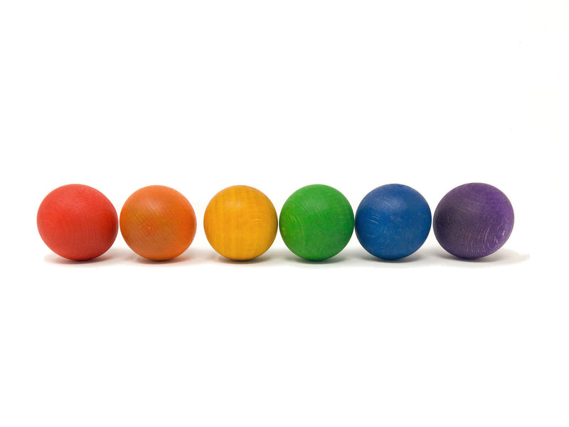 Grapat Wood Coloured Balls, 6 pcs