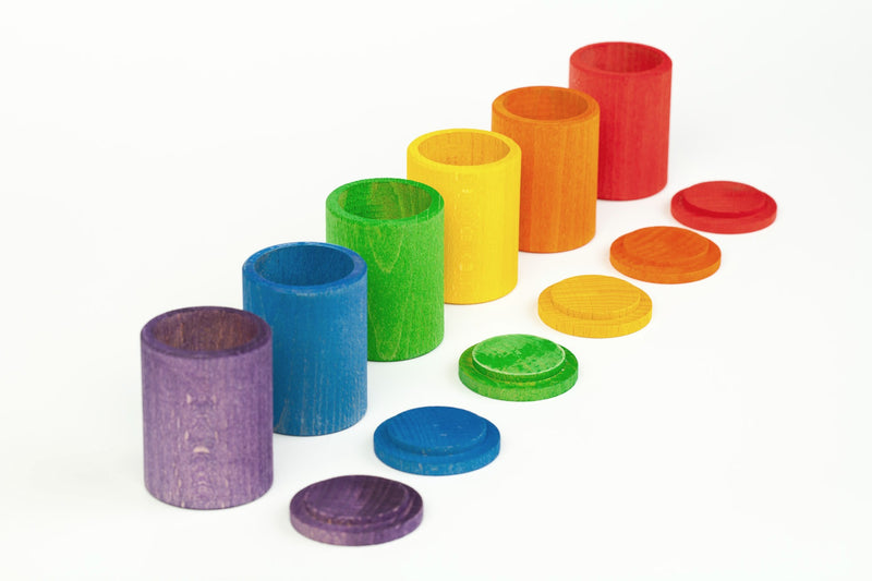 Grapat Wood Coloured Cups with Lids
