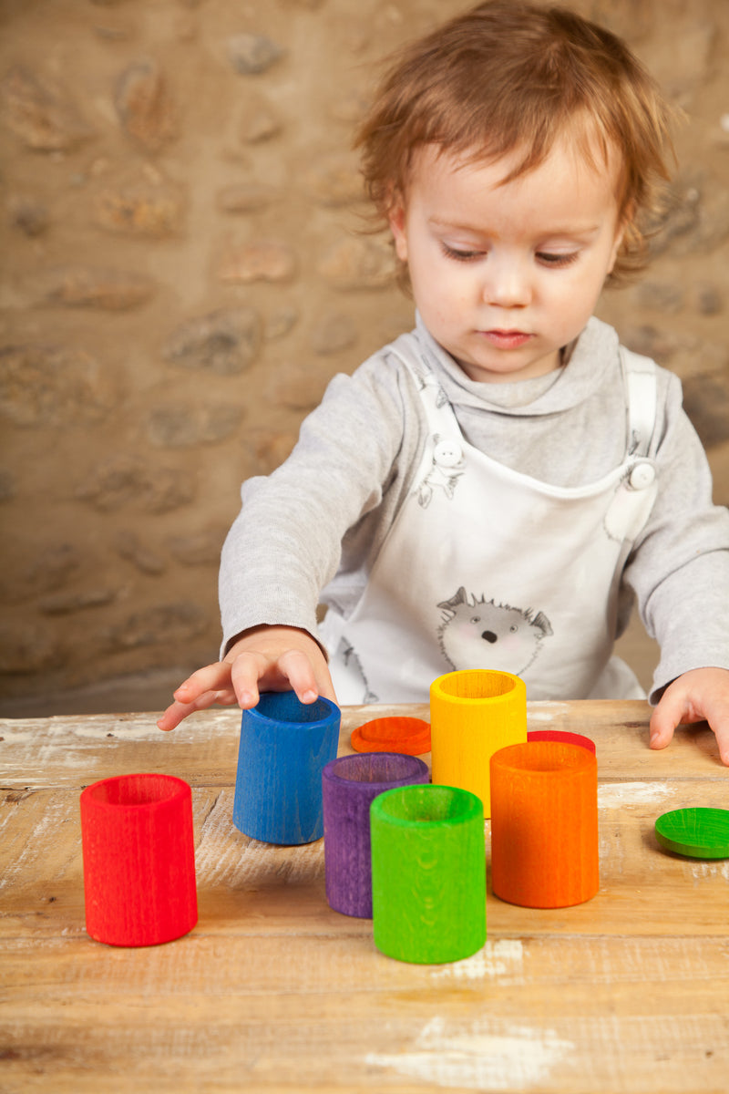 Grapat Wood Coloured Cups with Lids