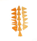 Grapat Wood Mandala Cones 36 pcs - Oranges