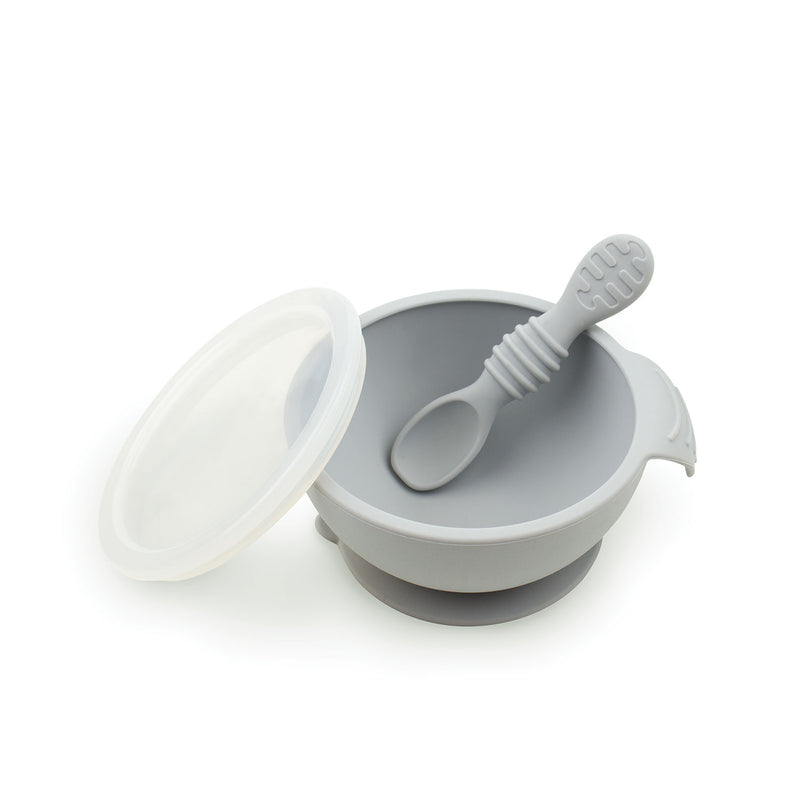 Bumkins Silicone First Feeding Set w/Lid & Spoon