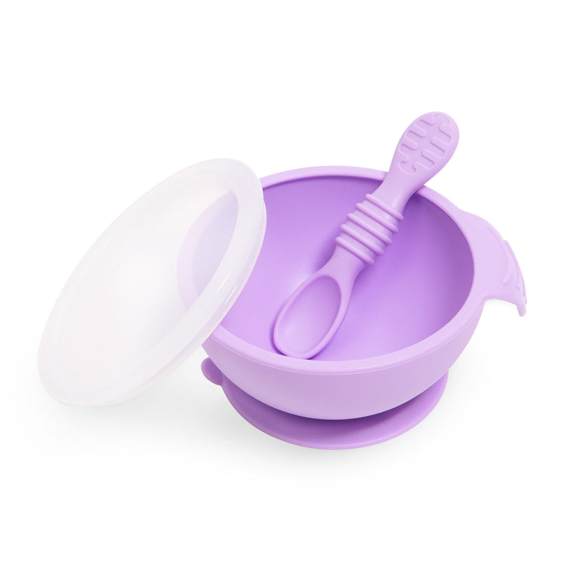 Bumkins Silicone First Feeding Set w/Lid & Spoon