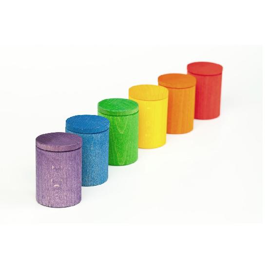 Grapat Wood Coloured Cups with Lids