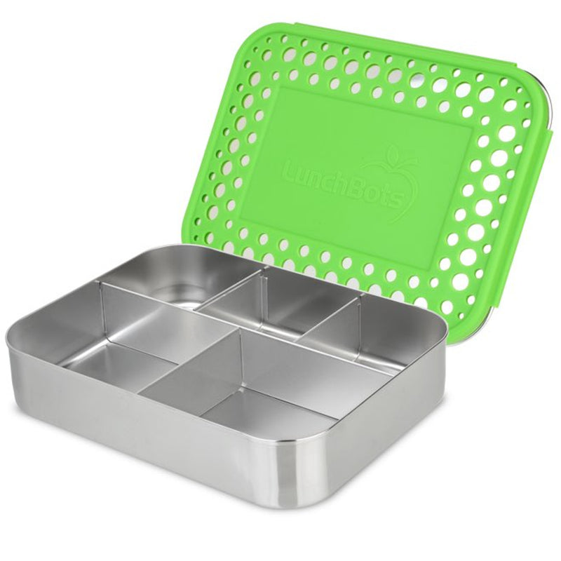 LunchBots Cinco Stainless Steel 5 Comparment Bento Box