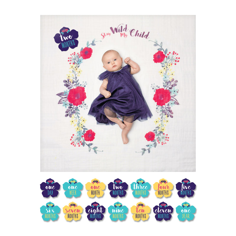 Lulujo Baby's First Year Blanket & Card Sets