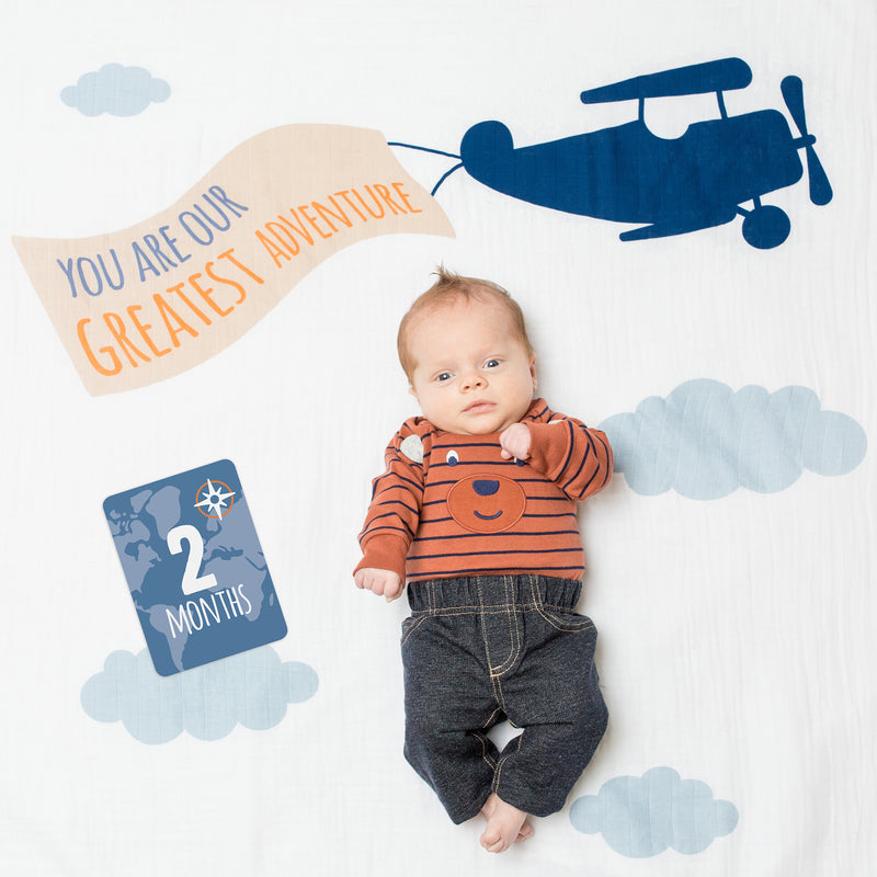 Lulujo Baby's First Year Blanket & Card Sets