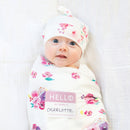 Lulujo Hello World Blanket & Knotted Hat
