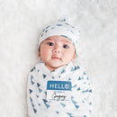 Lulujo Hello World Blanket & Knotted Hat