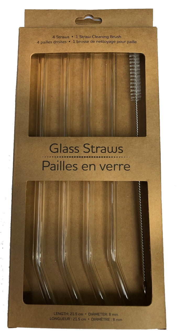 Life Without Waste Glass Straws (4 straws + brush)