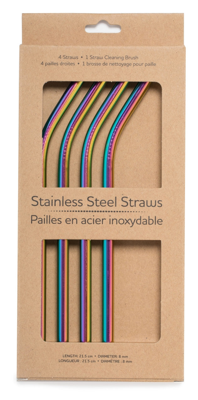 Life Without Waste Stainless Steel Straws (4 straws + Brush)