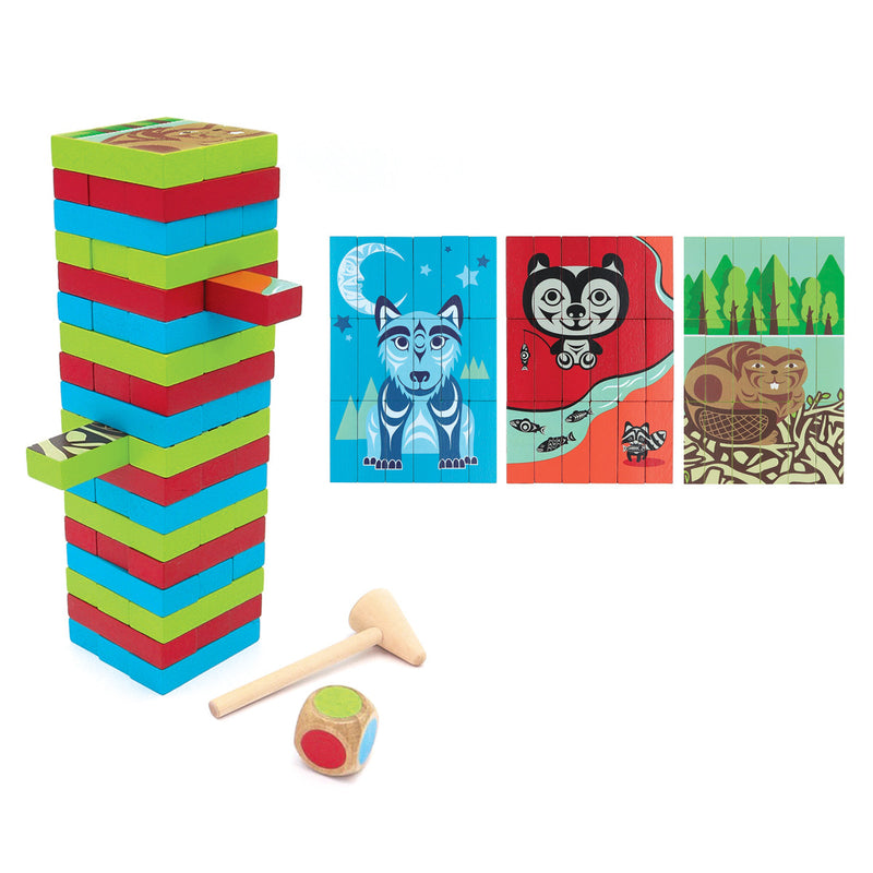 Multi-Game Wooden Blocks Set - Indigenous Animals by Simone Diamond