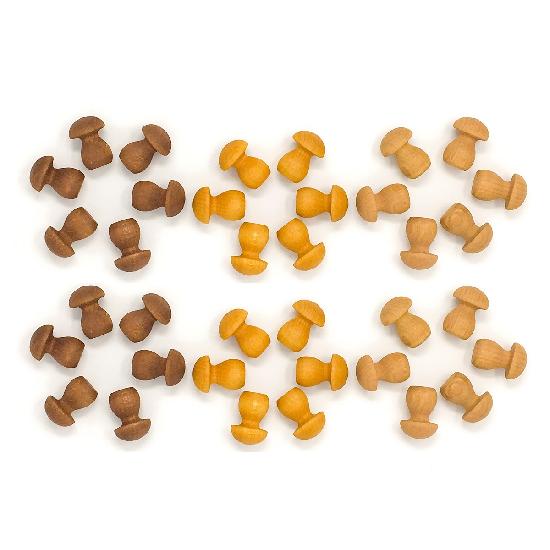 Grapat Wood Mandala Mushrooms 36 pcs (Browns)