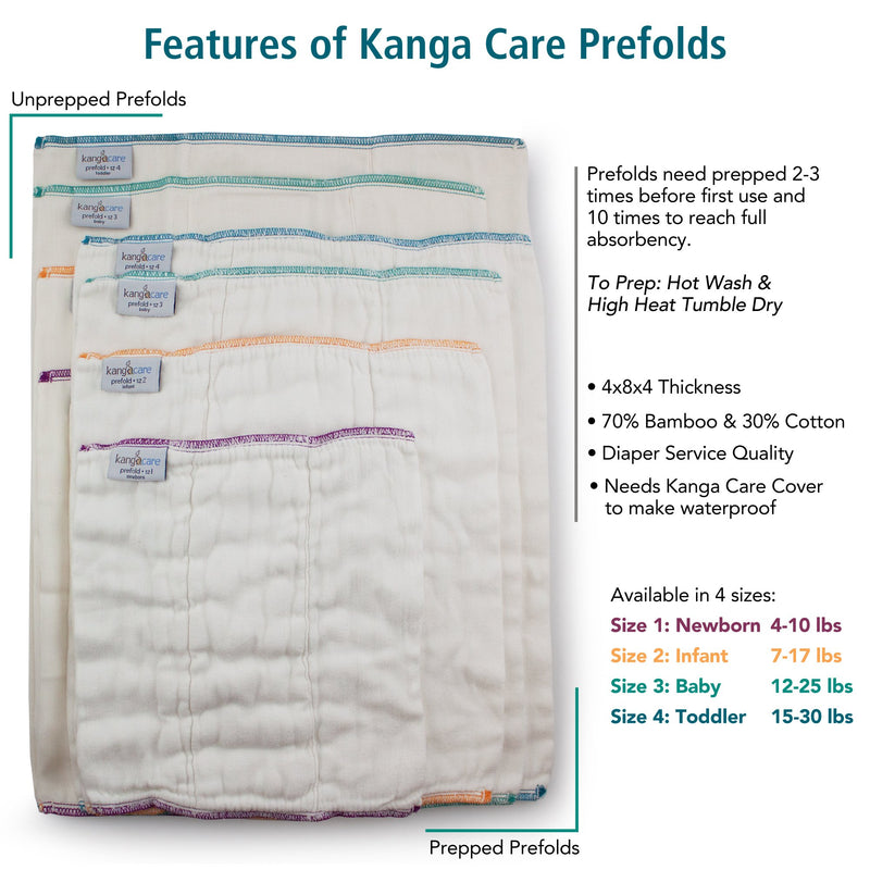 Kanga Care Bamboo Prefold Cloth Diapers (6pk)