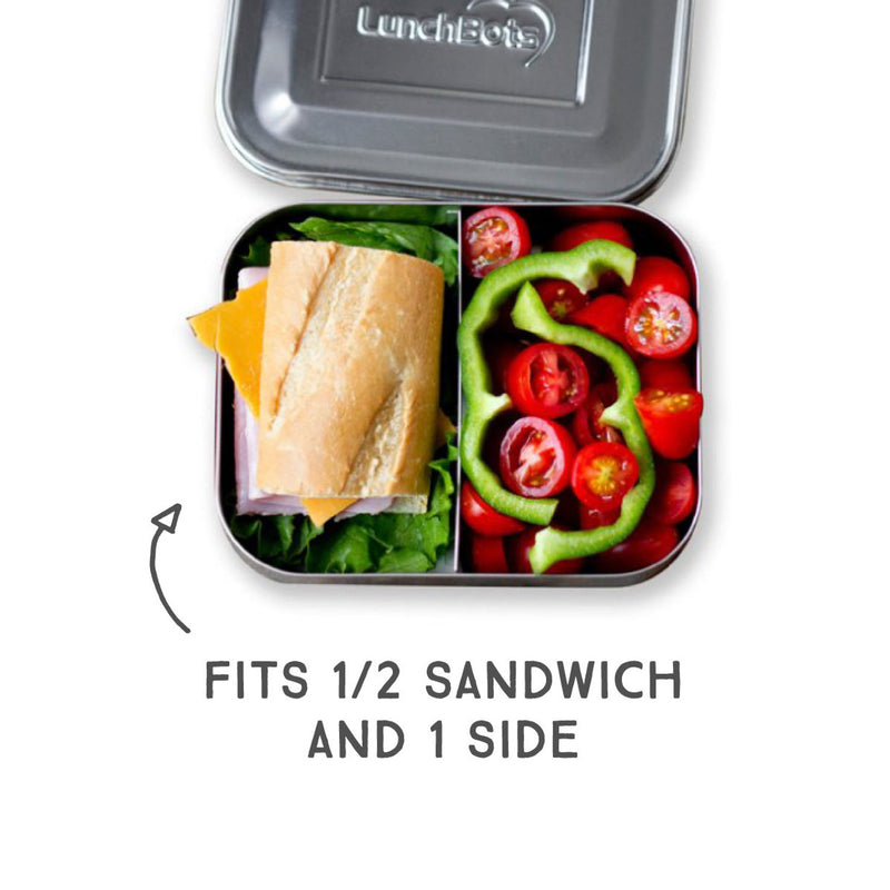 LunchBots Medium Duo Stainless Steel Bento Box