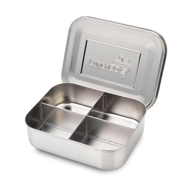 LunchBots Medium Quad Stainless Steel Bento Box