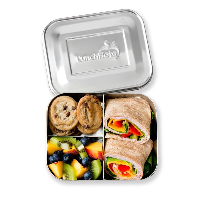 LunchBots Medium Trio Stainless Steel Bento Box