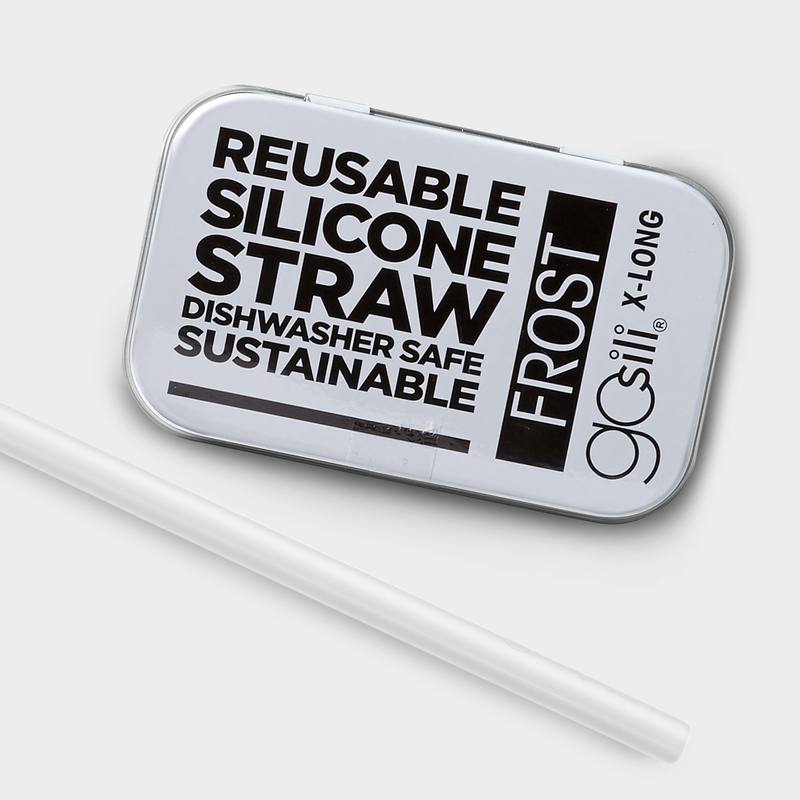 GoSili Extra Long Silicone Straw in Tin