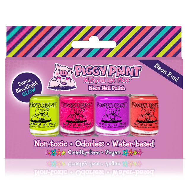 Piggy Paint 4 Mini Neon Polish Set