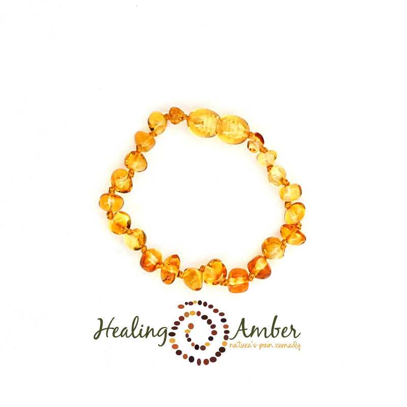 Healing Amber Anklet, 5.5-6.5"